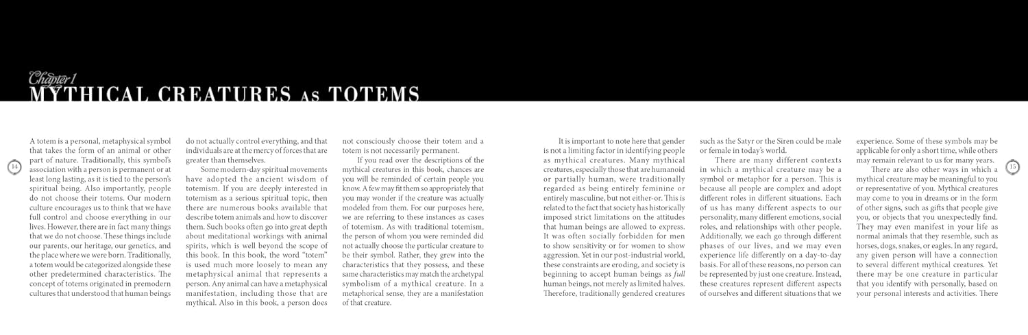 Text document titled 'Mythical Creatures as Totems' on a white background with black text.