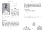 Page from a book or guide featuring information about the card 'Buzzard' from an Oracle deck, with illustrations and text.