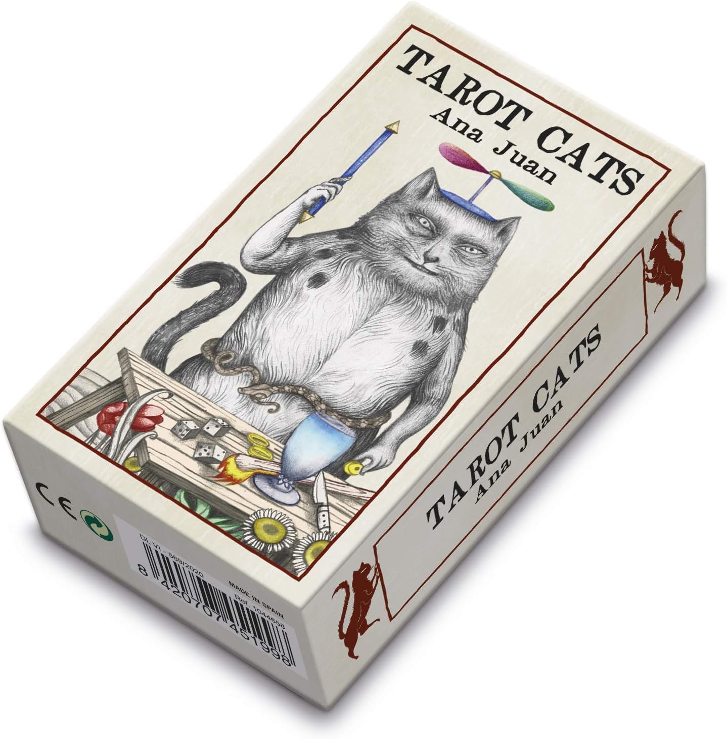 Tarot Cats card box with a cat illustration on a white background