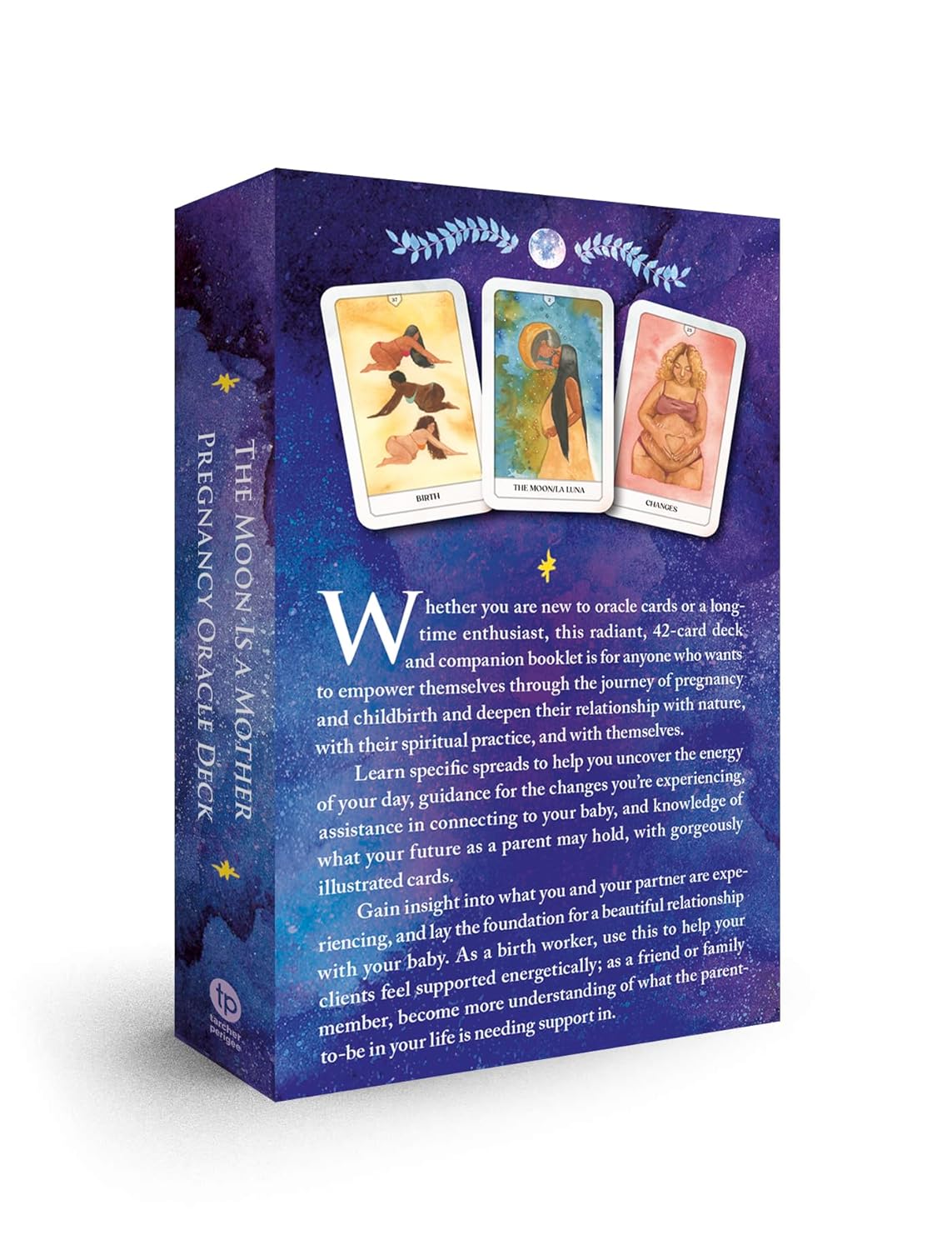Pregnancy Oracle Deck packaging with tarot card illustrations on a white background