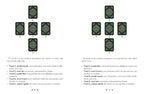 Two rows of tarot cards with corresponding text on a white background