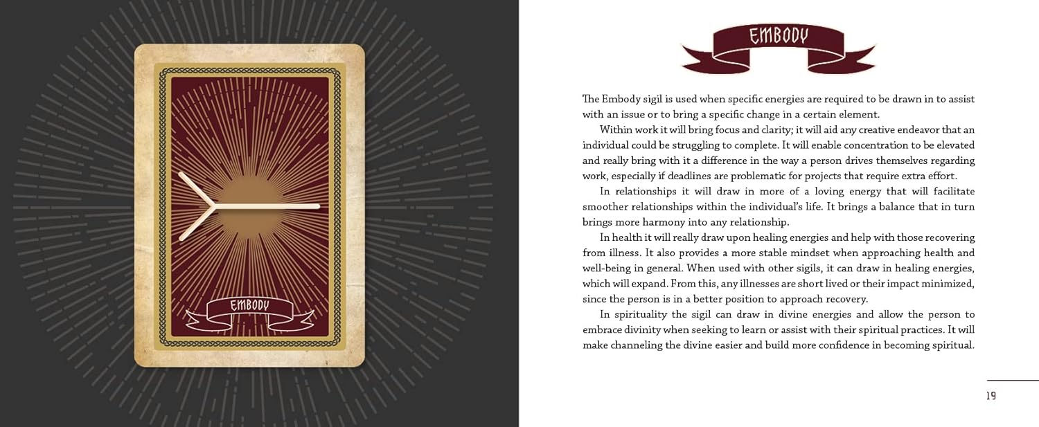 Card with a star design and text on a dark background