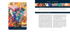 Colorful tarot card with intricate designs and text on a white background