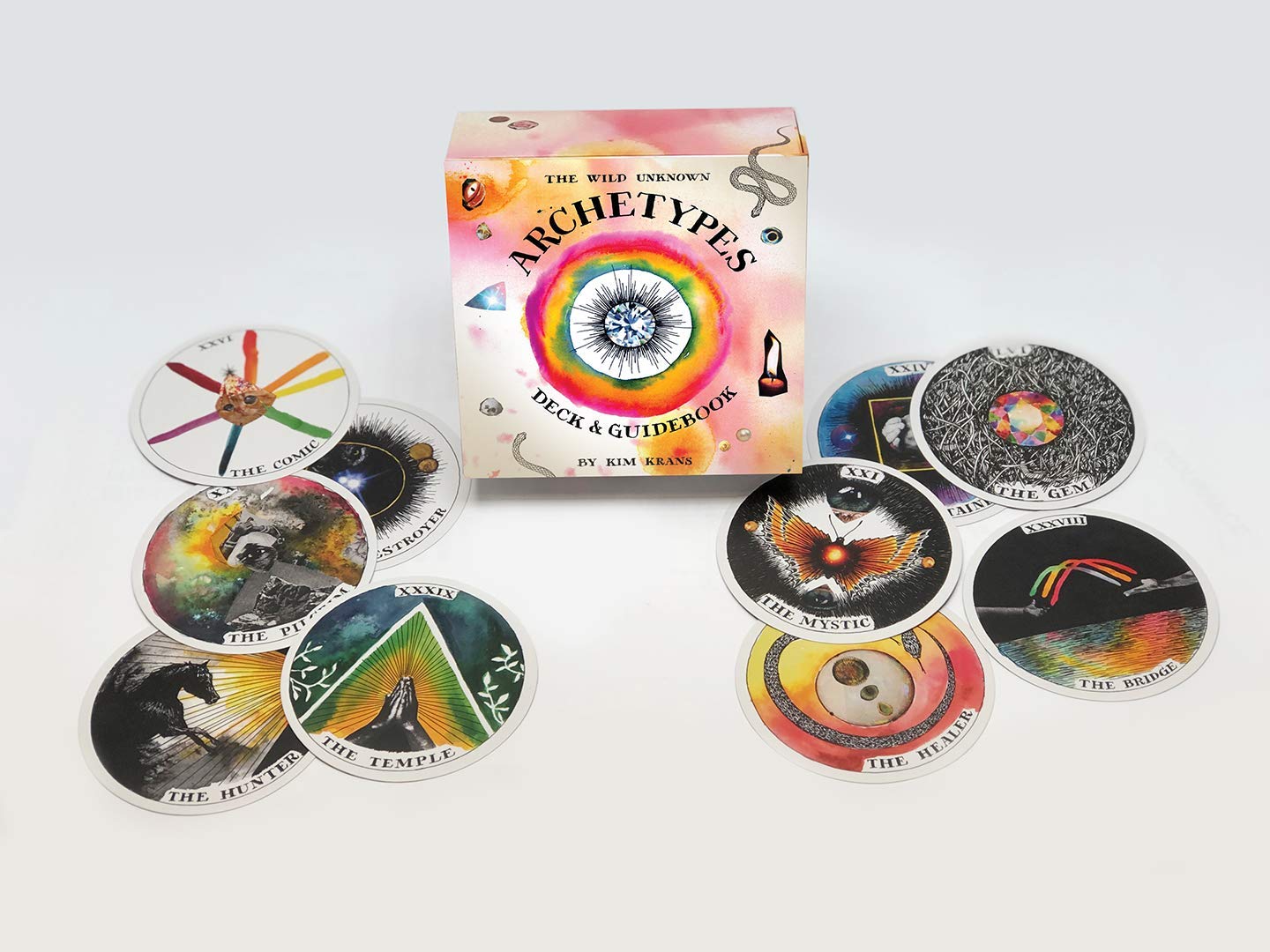 Archetypes Deck & Guidebook by Kim Kriens with colorful card designs on a white background