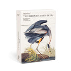 Card deck packaging with bird illustration on a white background