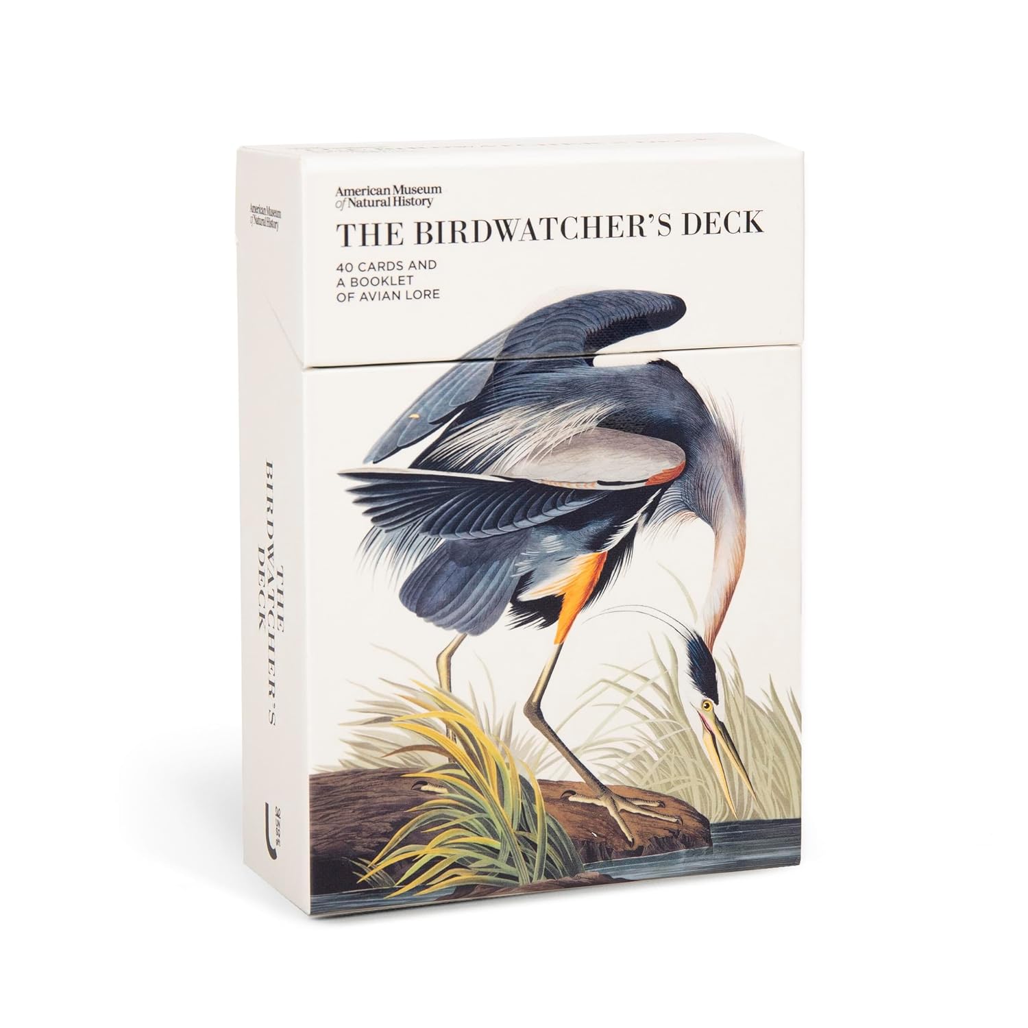 Card deck packaging with bird illustration on a white background