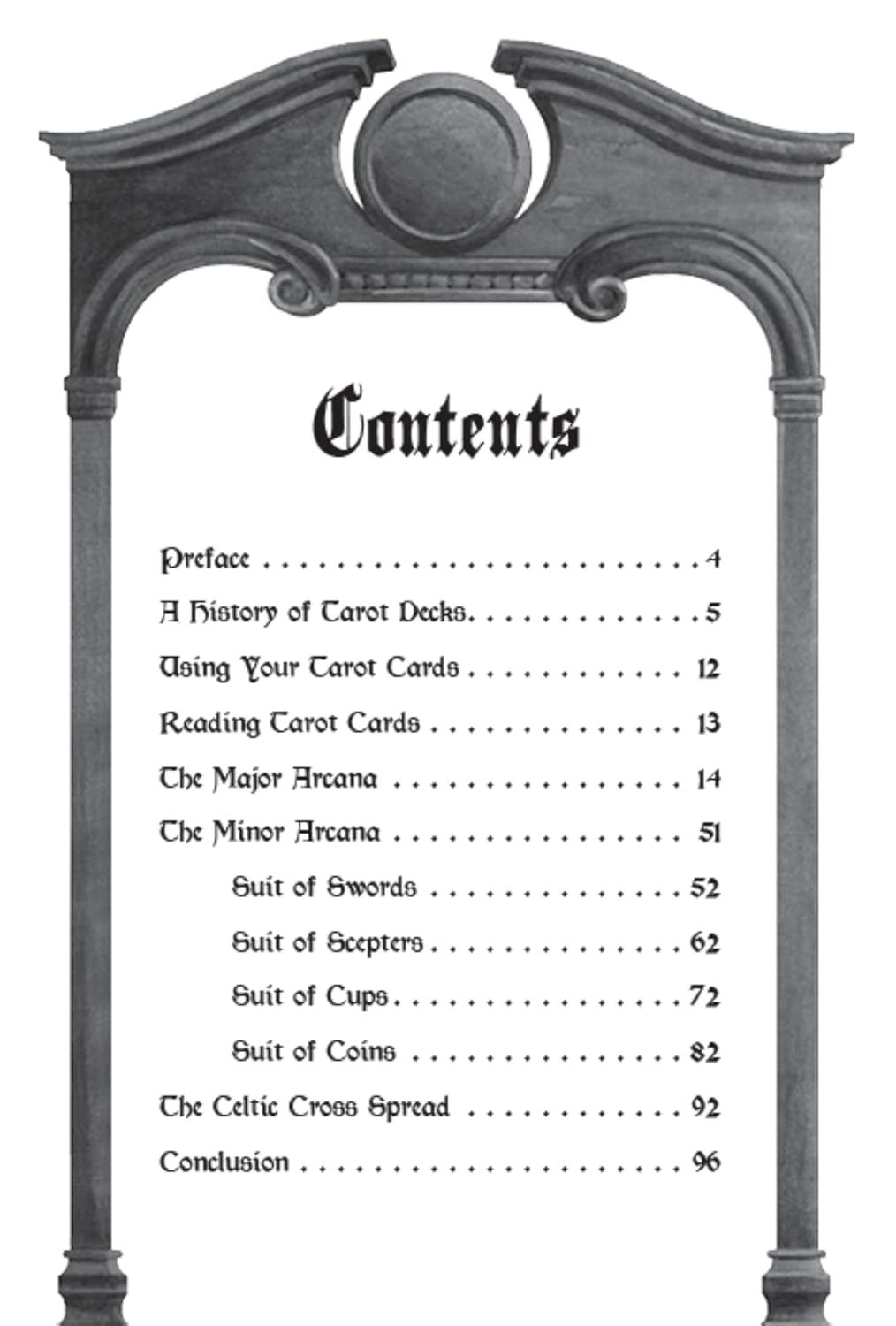 Contents page of a book or manual with black text on a white background