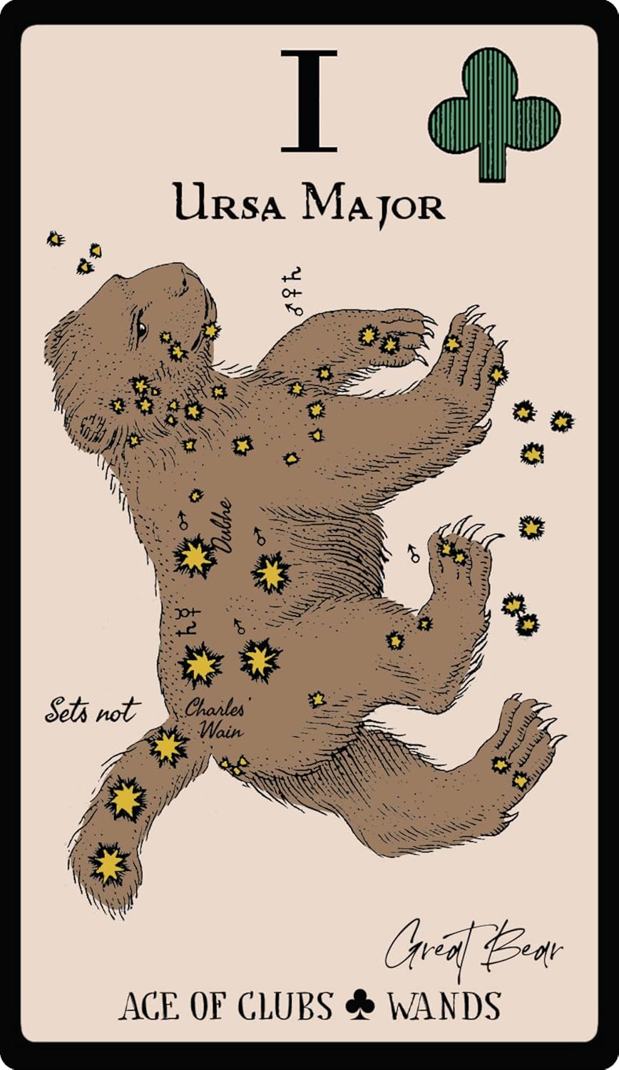 Card featuring a bear constellation with star markers on a beige background