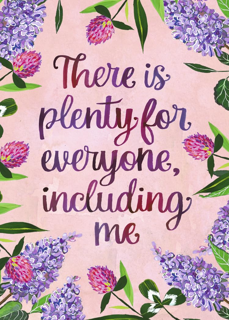 Floral design with a motivational quote on a pink background