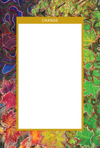 Notebook with colorful leaf pattern on cover