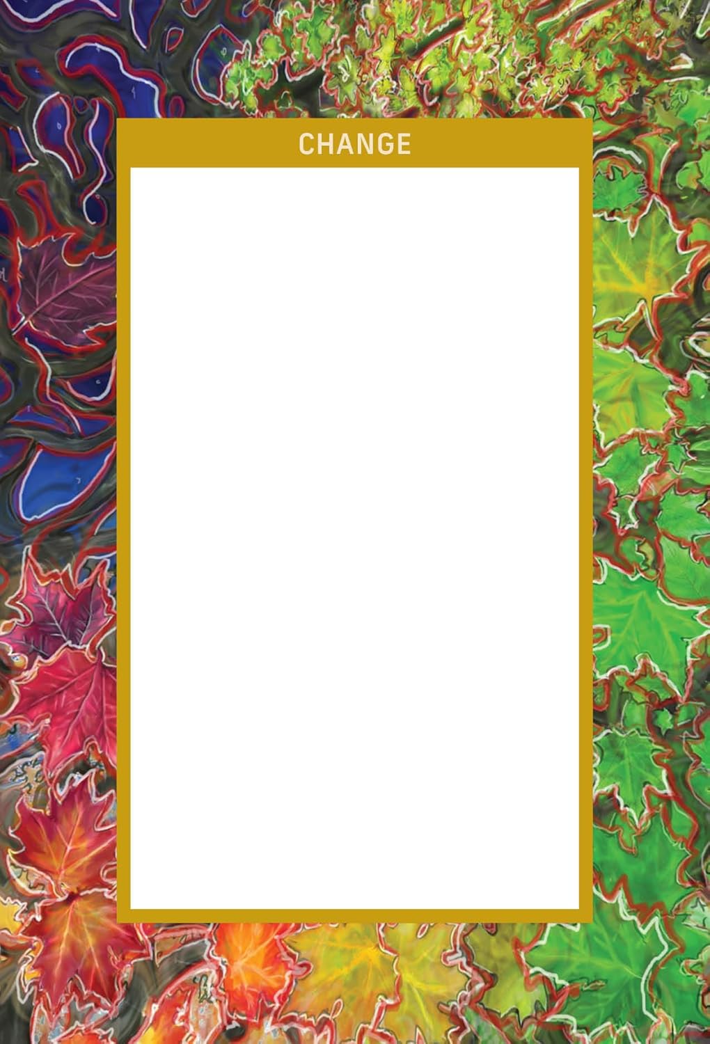 Notebook with colorful leaf pattern on cover