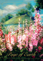 Garden scene with flowers and a gazebo, featuring the text 'Page of Earth'.
