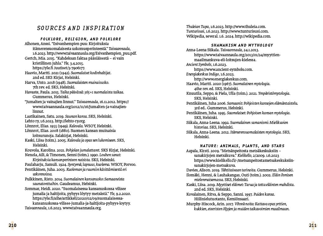 Page from a book with text on sources and inspiration, featuring a white background and black text.