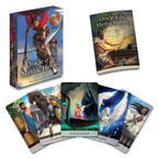 Oracle of the Mythic Heroes card set with packaging and cards displayed on a white background