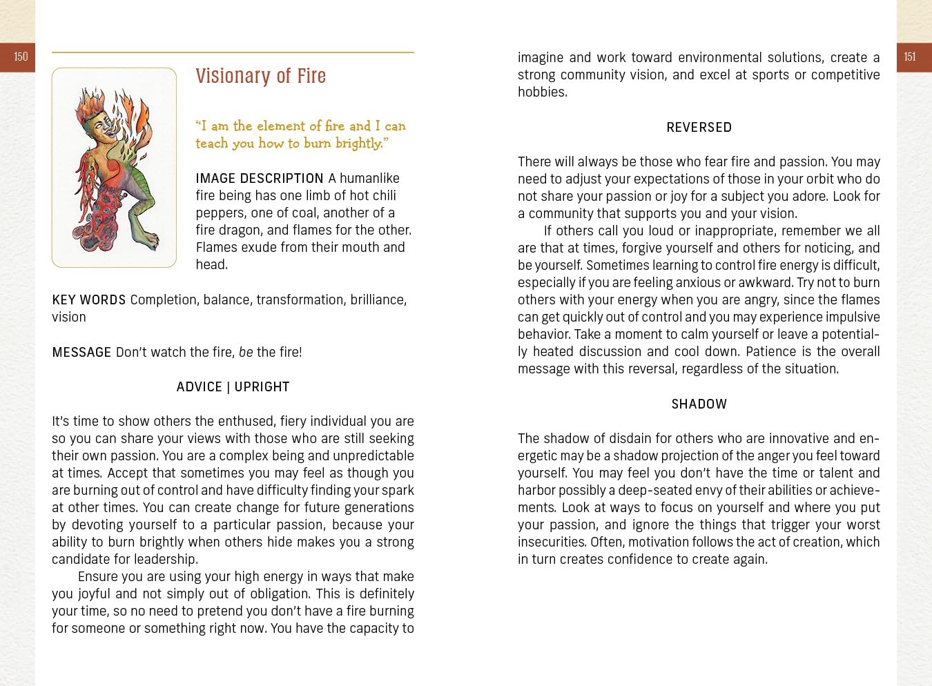 Card with a dragon illustration and text on environmental solutions, community vision, and sports/competitive hobbies.