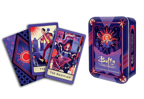 Buffy the Vampire Slayer playing cards with tarot card designs and a decorative box.