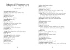 Page from a book or document listing magical properties with text and numbers.