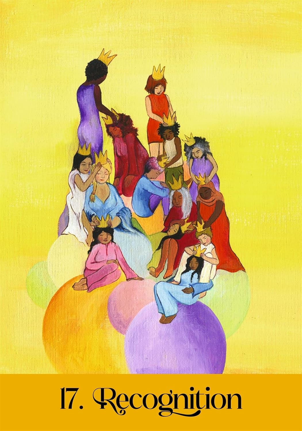 Illustration of a group of people on colorful balls with '17. Recognition' text on a yellow background