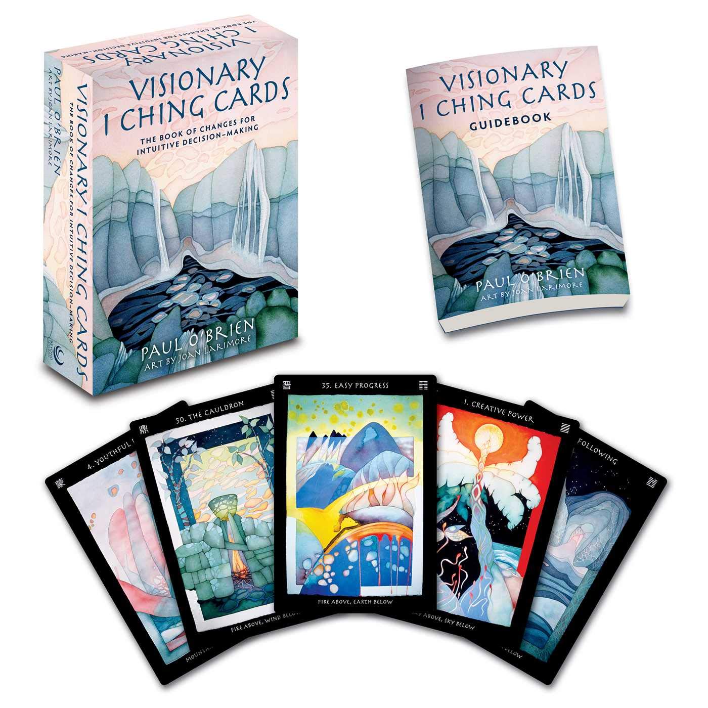 Visionary I Ching Cards set with cards and guidebook on a white background