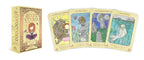 Amamara Chara tarot deck packaging and four illustrated cards displayed on a white background.