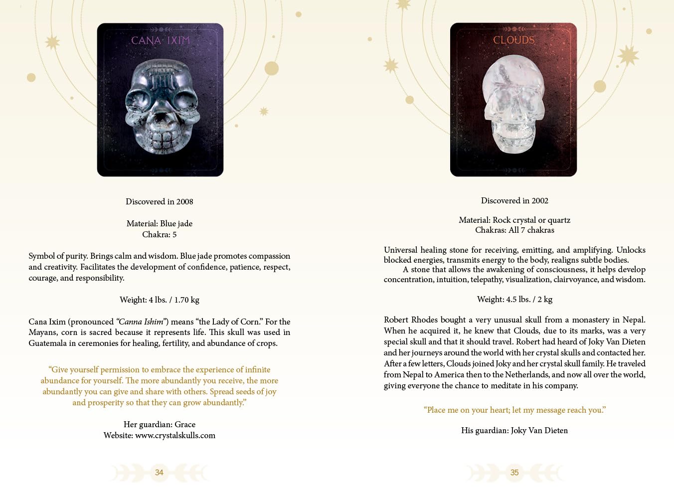 Two tarot cards with skull designs on a decorative background