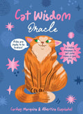 Cat Wisdom Oracle book cover with a cat illustration on a blue background