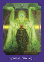 Card titled 'Spiritual Strength' featuring a figure with outstretched arms and another figure in the background.