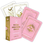 Psychic Awakening Oracle cards with packaging on a white background
