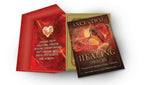 Ancestral Healing Oracle book with red and gold cover on a white background