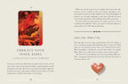 Card with a dragon illustration and text on a beige background
