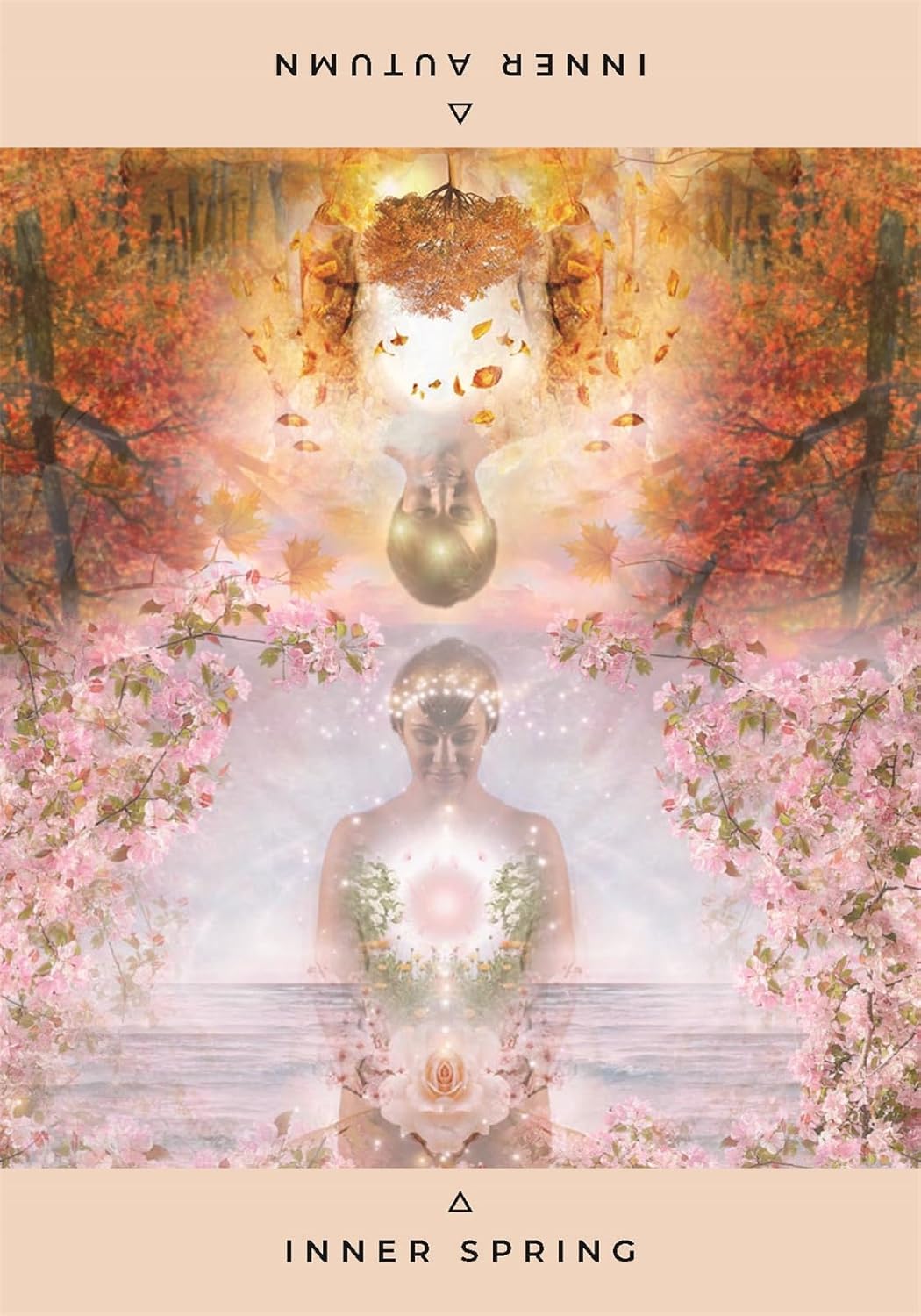 Artistic depiction of a person surrounded by nature with 'Inner Autumn' and 'Inner Spring' text.