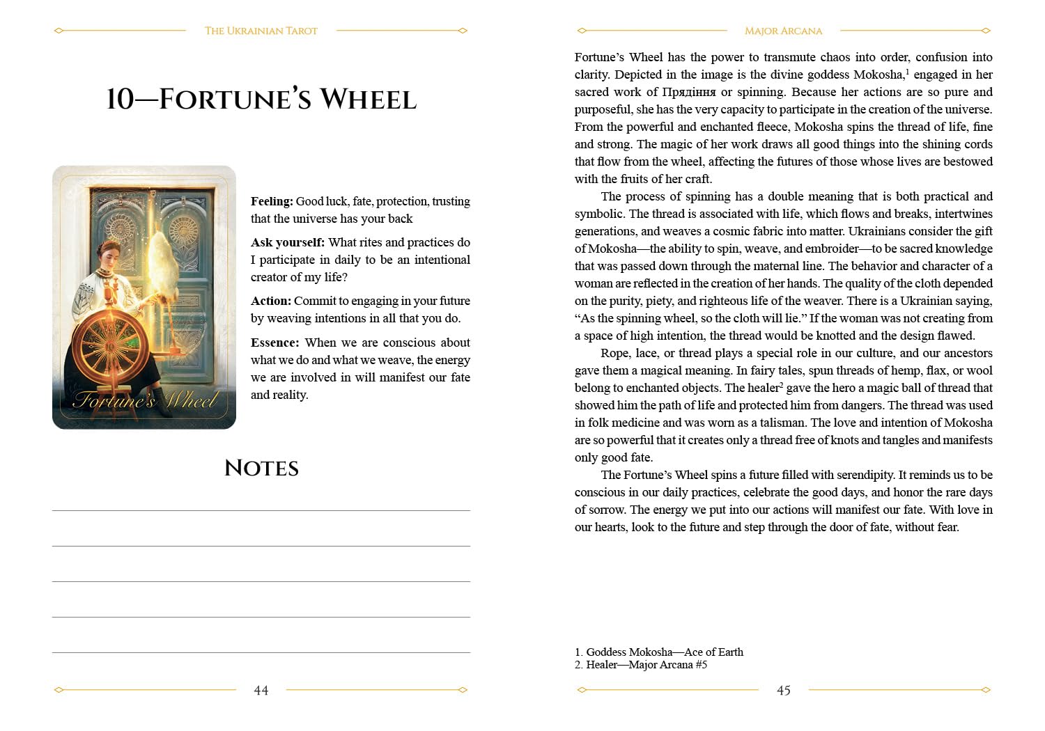 Page from a book or magazine with text and an illustration of Fortune's Wheel.