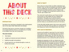 Introduction page of a tarot card deck with text and decorative elements.