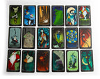 Set of tarot cards with colorful illustrations on a white background