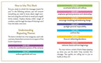 Instructions on how to use a deck with color-coded categories and corresponding themes.
