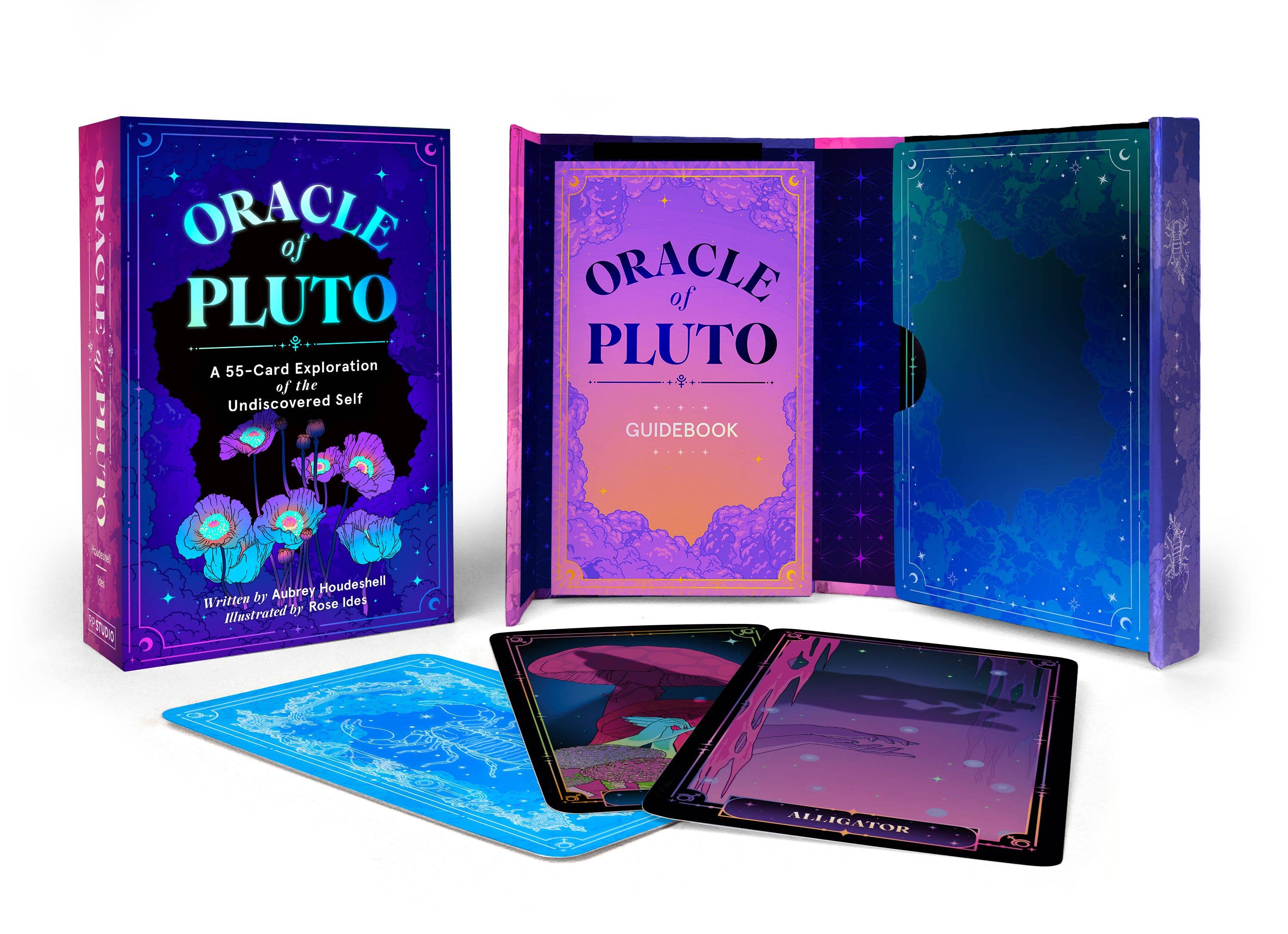Oracle of Pluto card set with packaging and cards on a white background