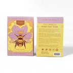 Two packaging boxes for 'The Empress Honey Salt Soak' with a bee illustration on a white background.