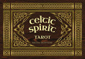 Cover of 'Celtic Spirit Tarot' by Nicola McIntosh with decorative patterns on a wooden background.