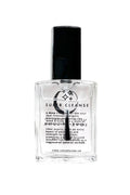 A clear glass bottle of Love Tuina 'Super Cleanse' herbal water with a black cap, shown on a plain white background.