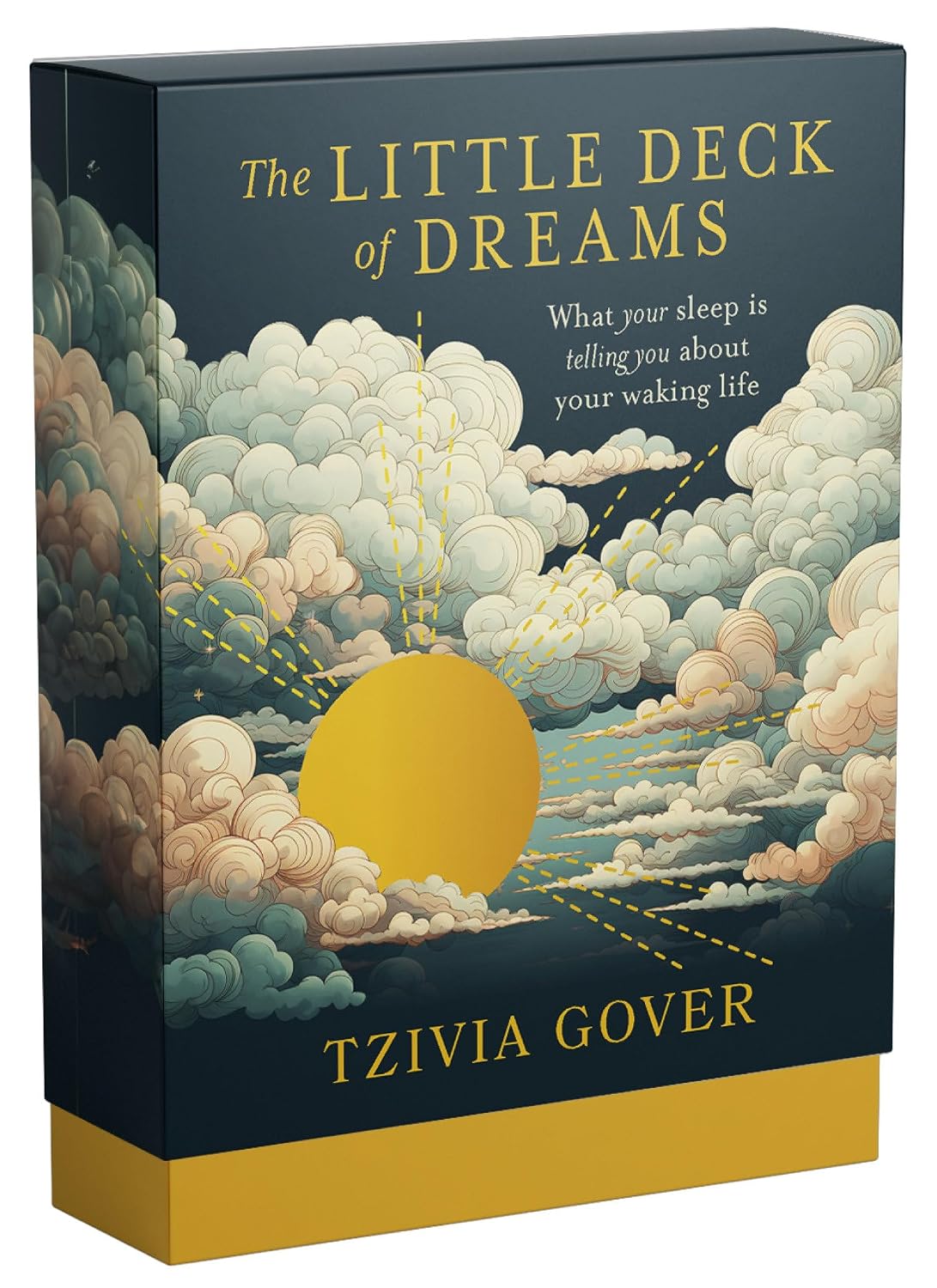 Book cover of 'The Little Deck of Dreams' by Tzivia Gover with cloud and sun design.