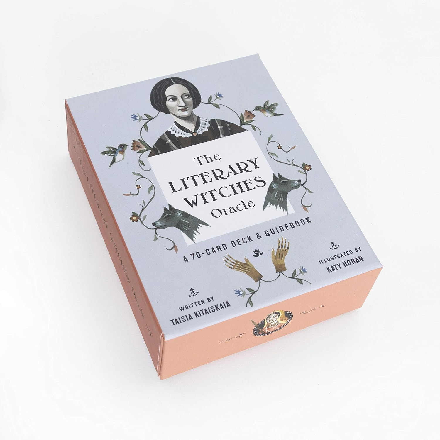 Box of 'The Literary Witches Oracle' with illustrations on a white background