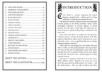 Table of contents and introduction page from a book or deck, with black text on white pages.