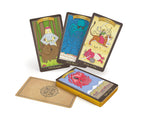 Set of tarot cards with colorful illustrations on a white background