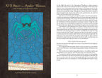 Illustration of Spider Woman with text on a dark background