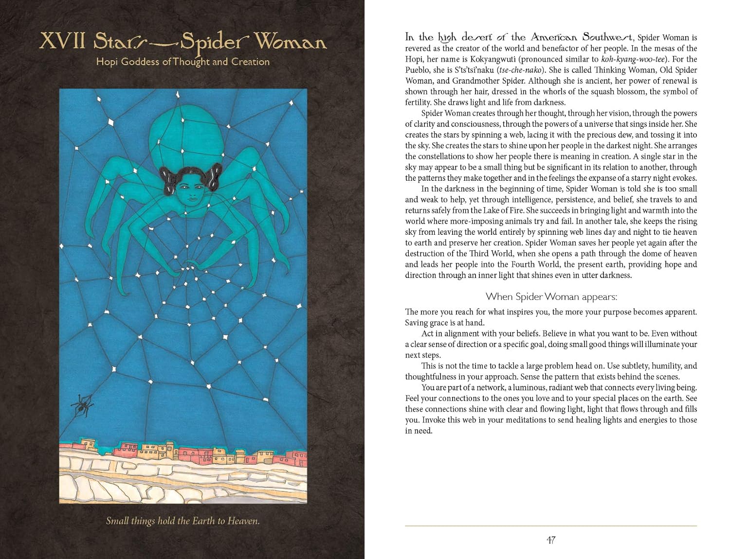 Illustration of Spider Woman with text on a dark background