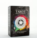 Tarot deck and guidebook packaging with colorful design on a white background
