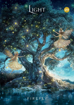 Two fairies under a magical tree with glowing lights, titled 'Light' by Firefly.