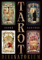 Cover of 'Tarot Divinatorium' by Andre Sanchez featuring tarot card designs.