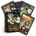 Set of tarot cards with 'The Guardian of the Night Tarot' box featuring animal illustrations.