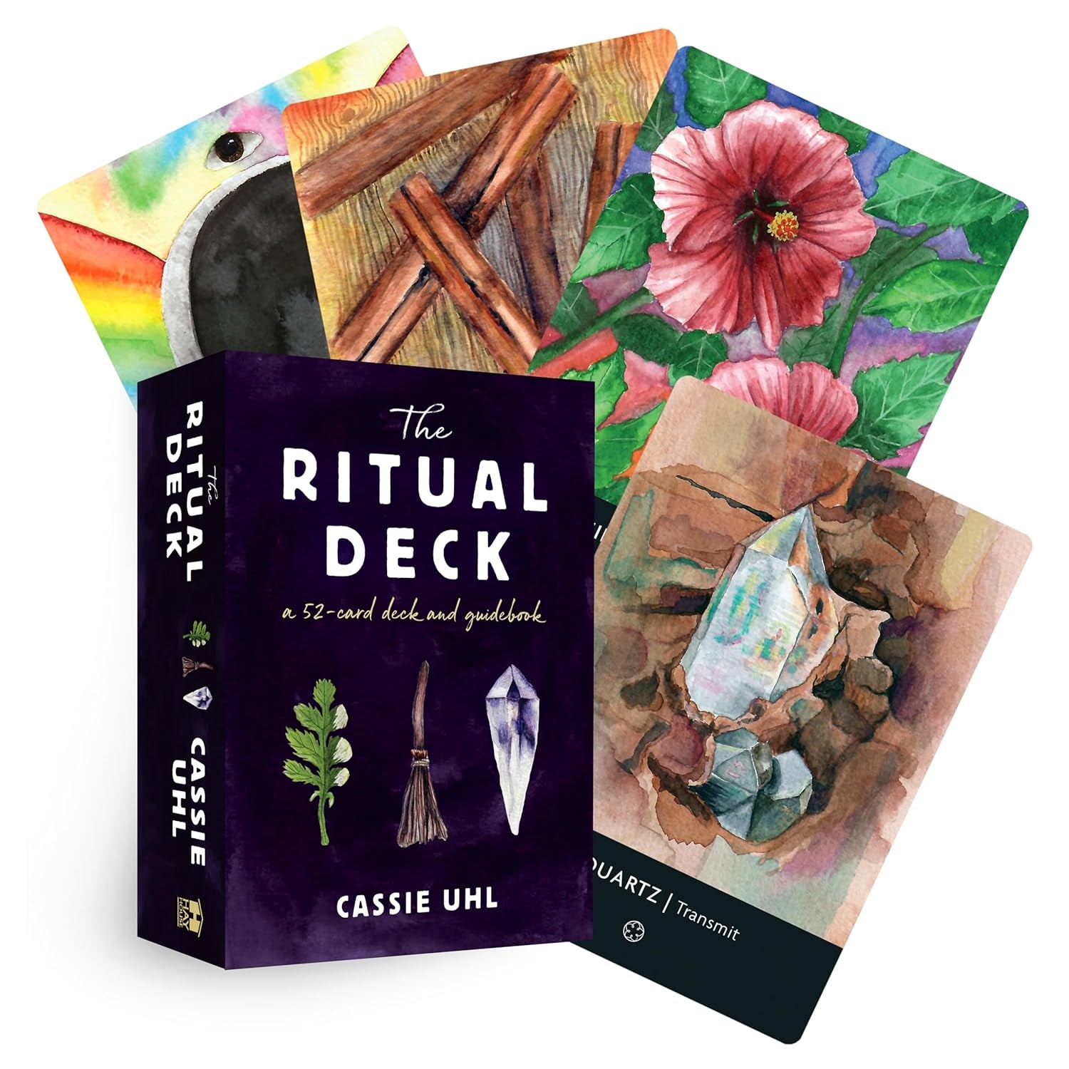 The Ritual Deck by Cassie Uhl with colorful cards and packaging on a white background